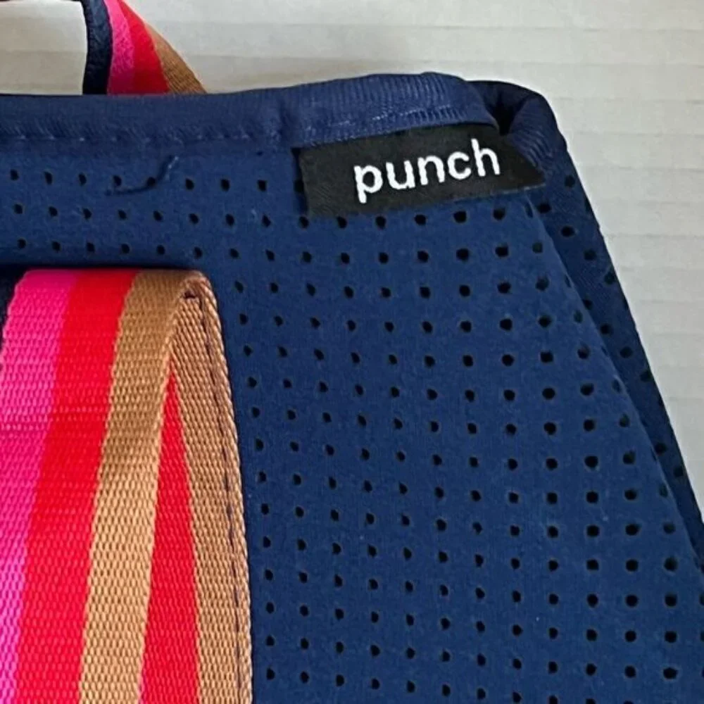 New Punch Australian Explorer Neoprene Navy Tote with mini zip bag - Picture 7 of 13